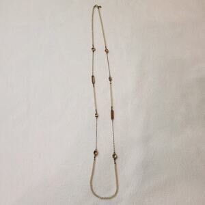 Loft long bead and stone necklace